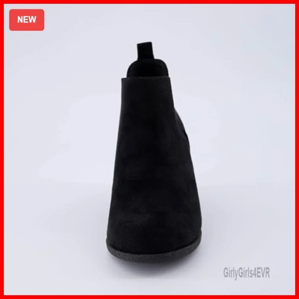 Wedge Booties with Memory Foam, Vegan Suede, Wide Width Available